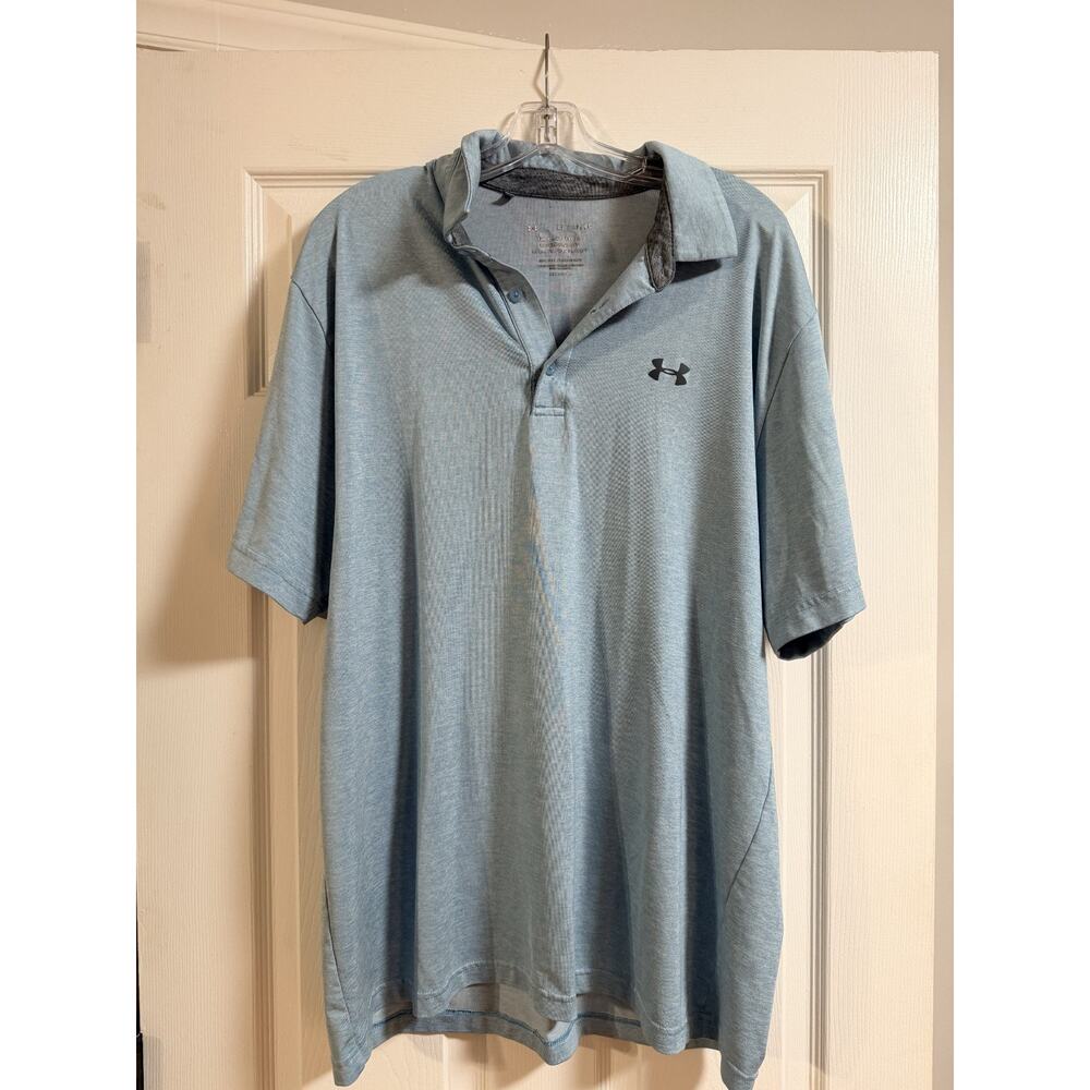 Men's Under Armour XL Light Blue Polo Shirt